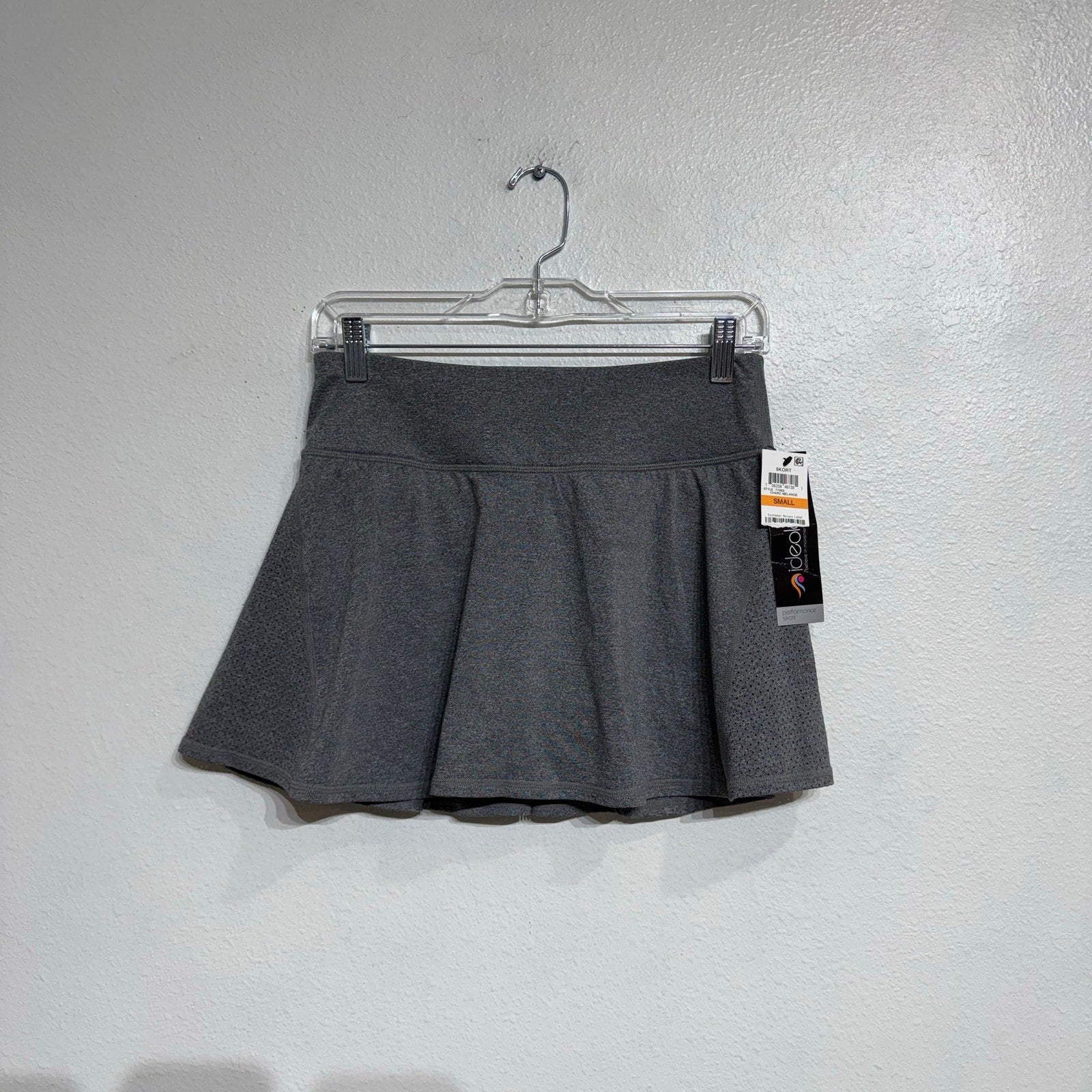 Ideology Charcoal Gray Pleated Mini Skort Sz S NWT