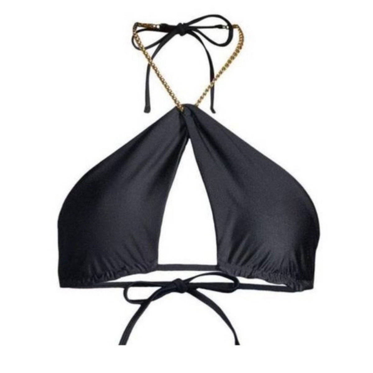 PQ Swim Black Gwen Chain Bikini Top Sz S NWT