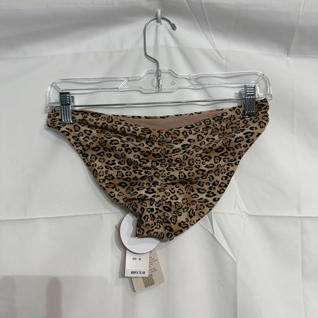 PQ Swim Basic Leopard Print Bikini Bottom Sz S NWT