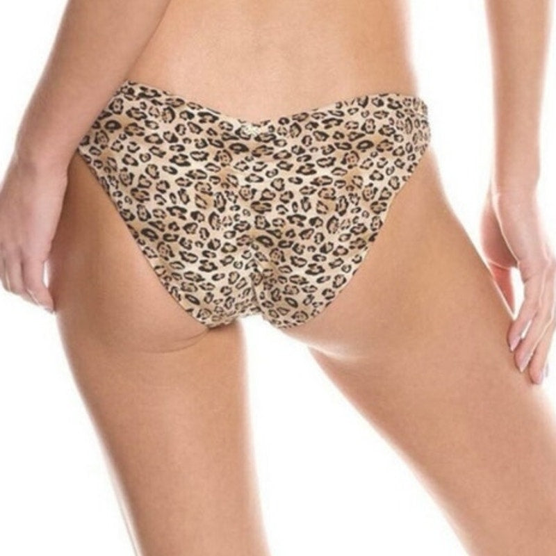PQ Swim Basic Leopard Print Bikini Bottom Sz M NWT