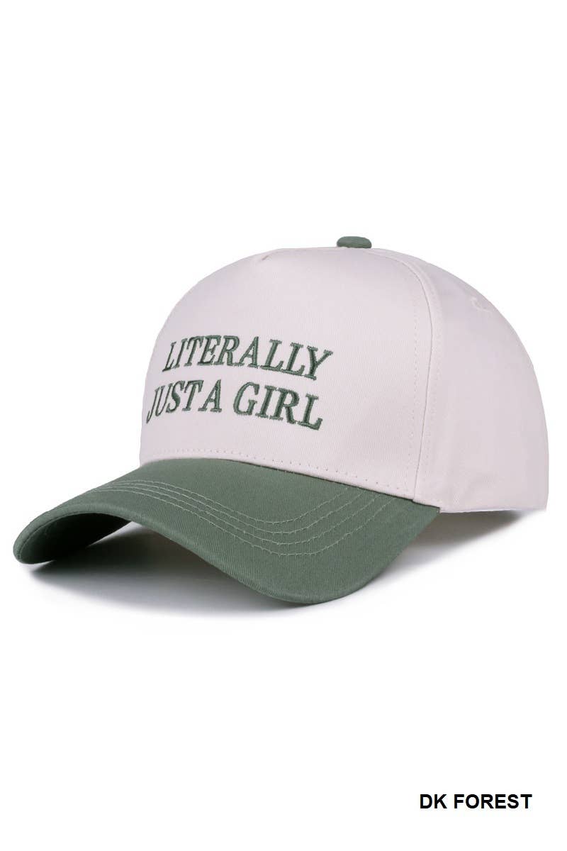 1014 Literally Just A Girl Two Tone Canvas Cotton Cap SI-28116