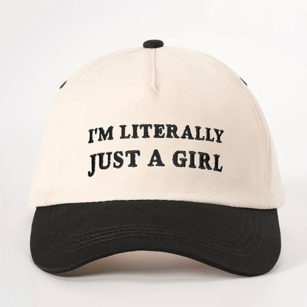 I’m Literally Just A Girl Black White Adjustable Hat NWT