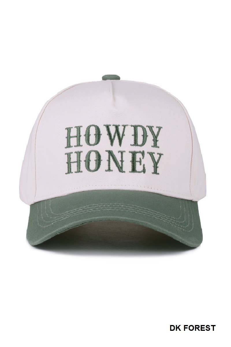 0812 Howdy Honey Two Tone Canvas Cotton Cap SI-28119
