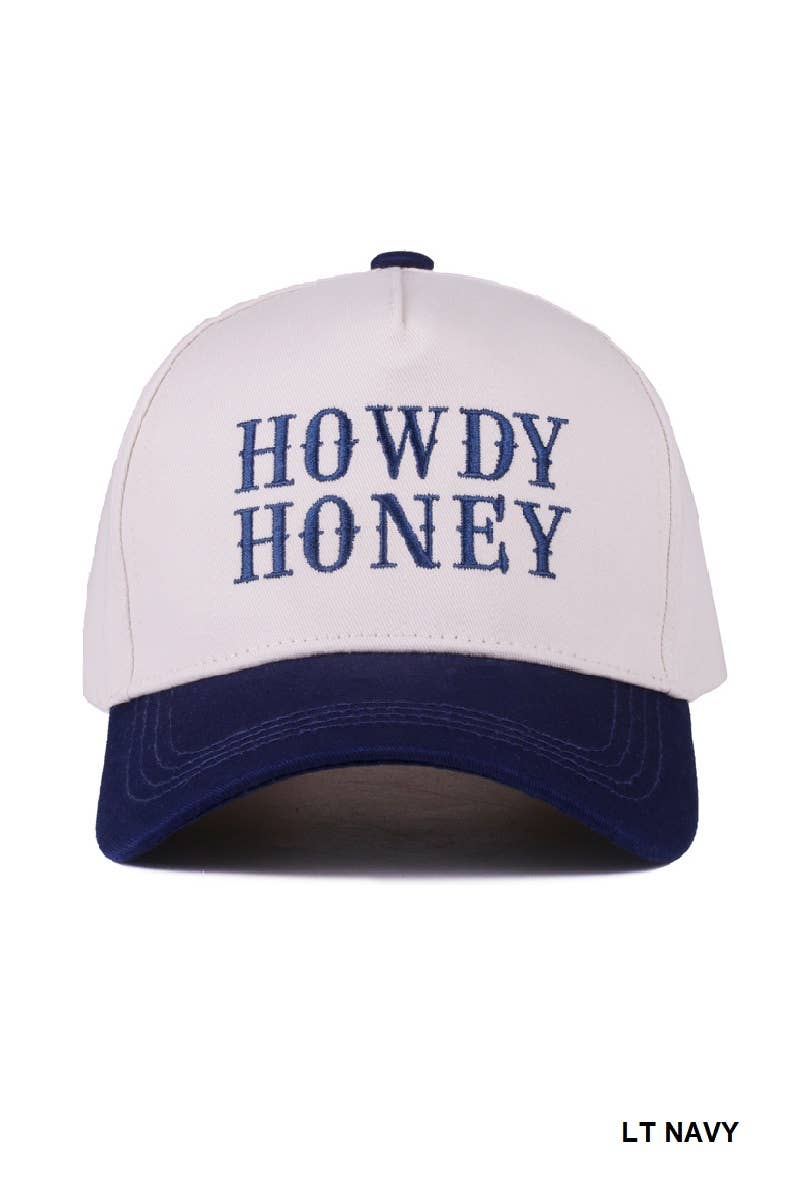 0812 Howdy Honey Two Tone Canvas Cotton Cap SI-28119