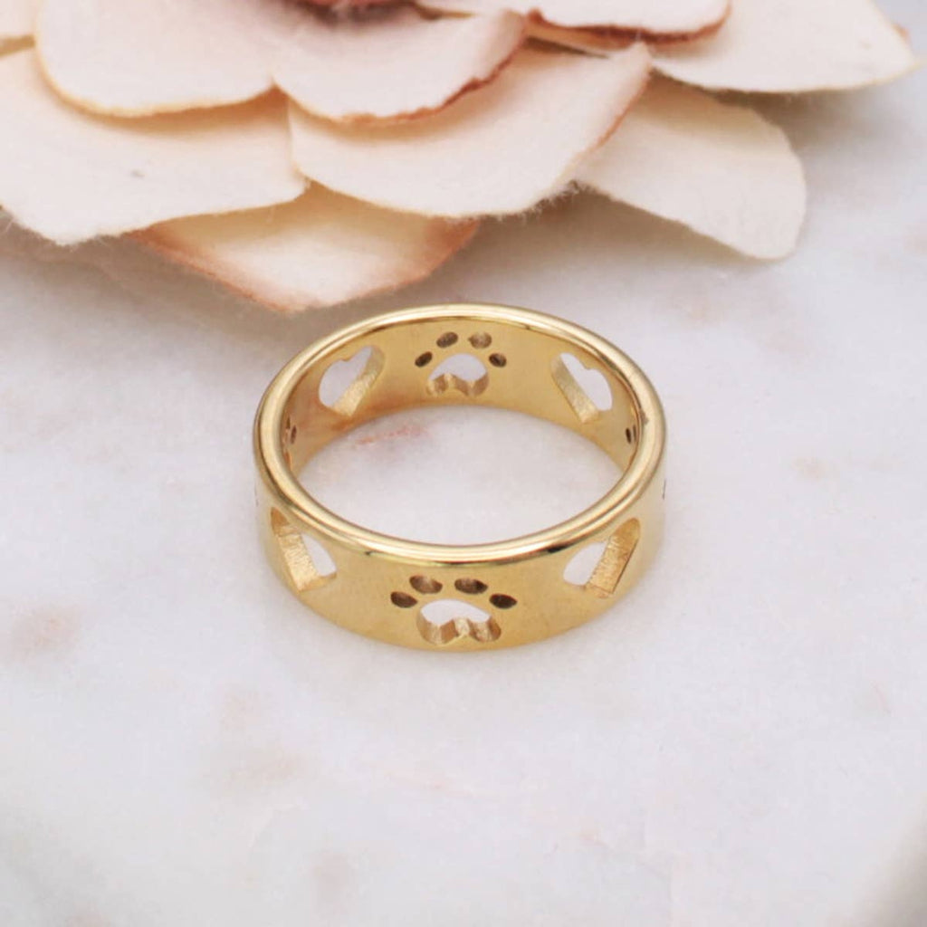Furrever Friend Heart Paw Band Ring