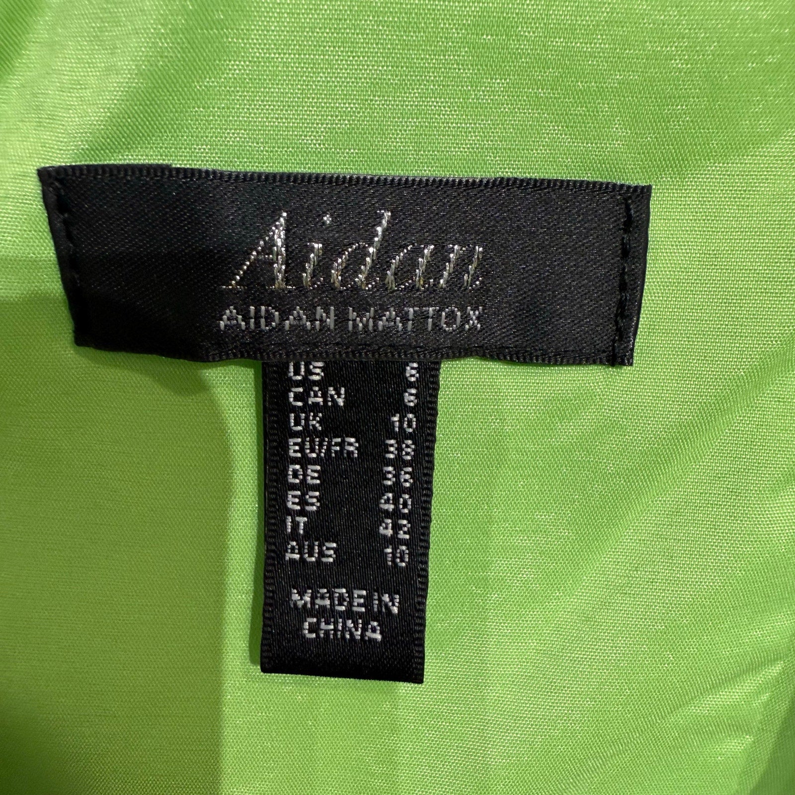Aidan by Aidan Mattox Lime Green Tie Front Bodice Maxi Gown Sz 6 NWT