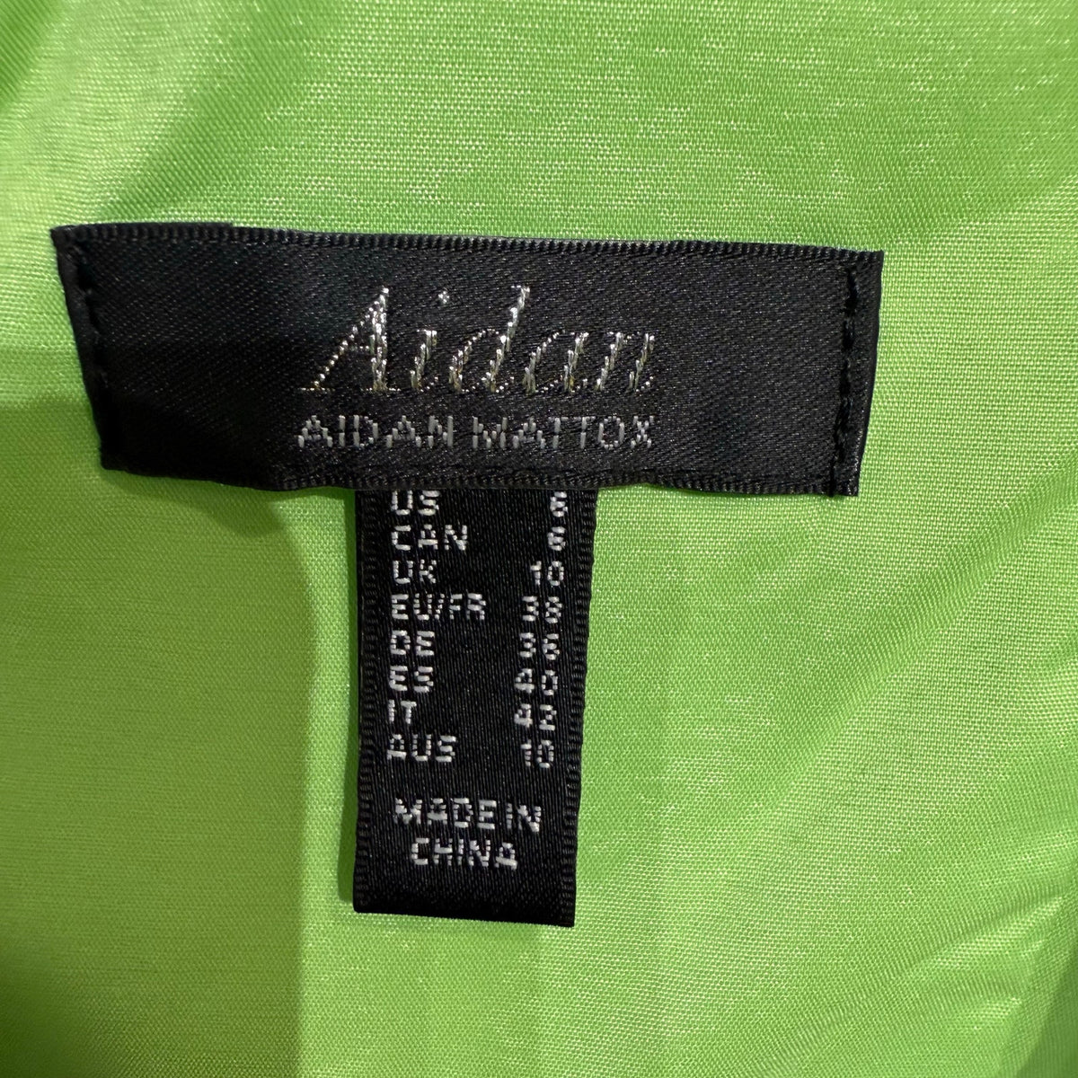 Aidan by Aidan Mattox Lime Green Tie Front Bodice Maxi Gown Sz 6 NWT