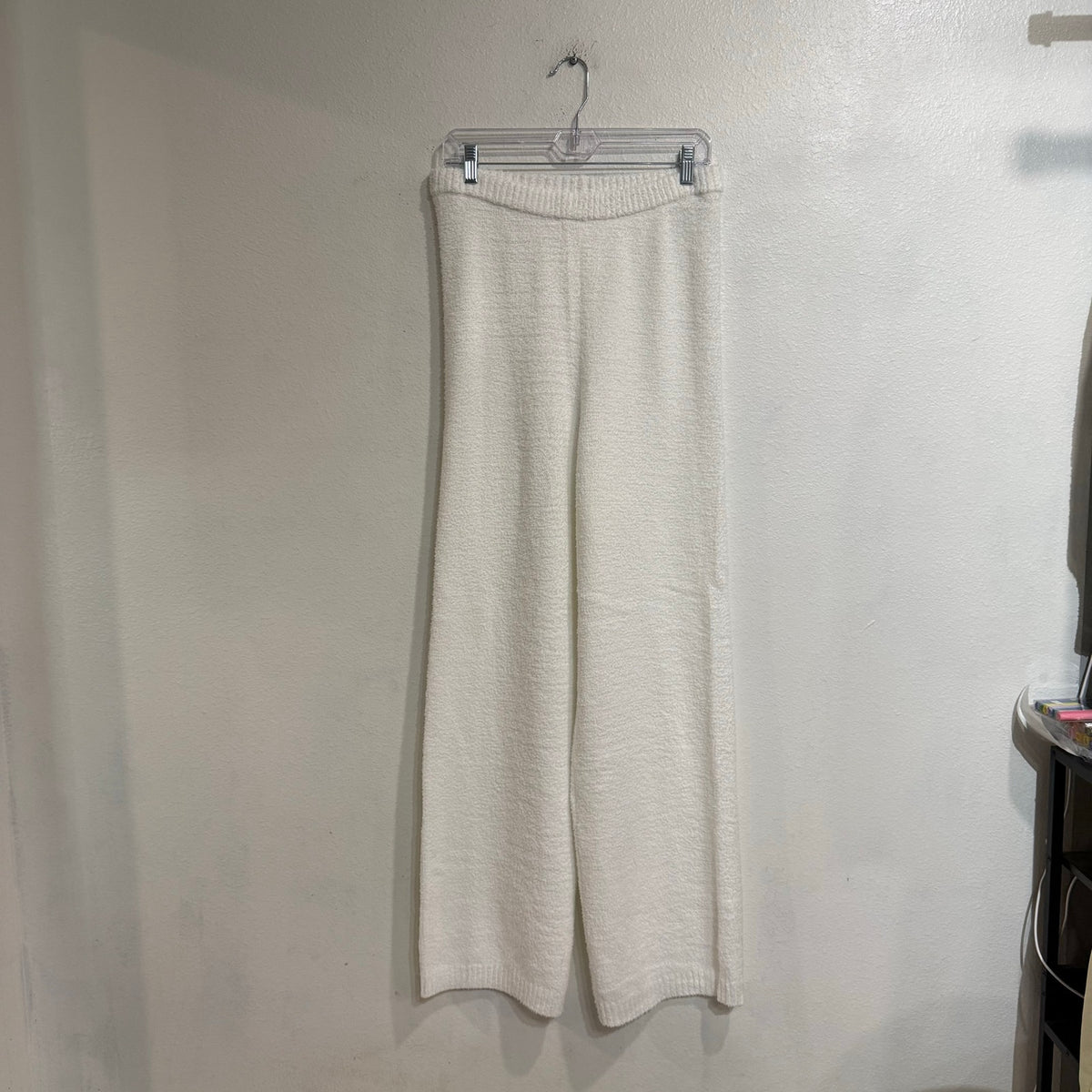 Magnolia Boutique Ivory Sherpa Lounge Set Cardigan Wide Leg Pants Sz L NWT