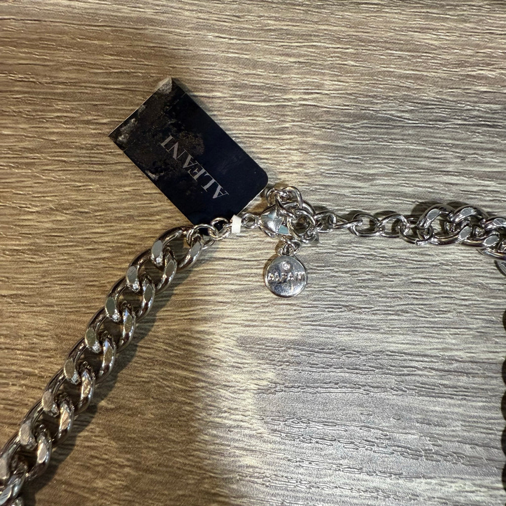 Copied - Alfani Silver Tone Denim Wrapped Ring Wrangler Necklace NWT