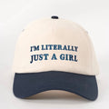 I’m Literally Just A Girl Navy Cream Adjustable Hat NWT