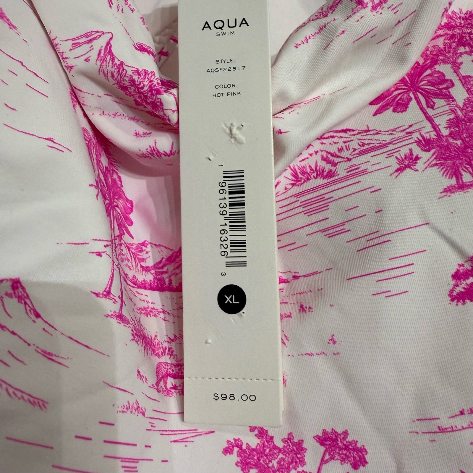 Aqua Pink Tropical Safari Cut Out One Piece Sz XL NWT