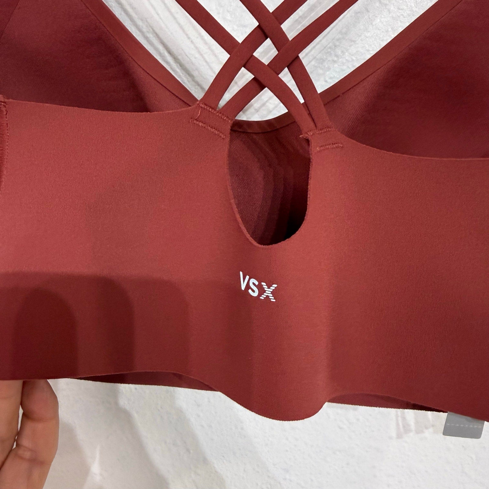 Victoria’s Secret VSX Brick Coral Strappy Sports Bra Sz S DD NWT