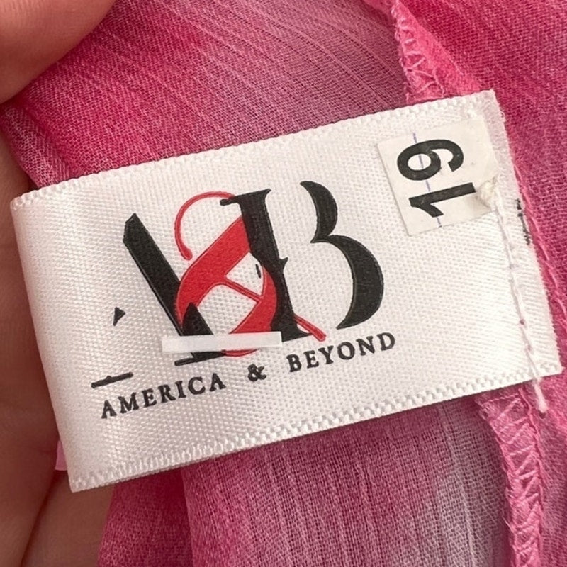America & Beyond Pink Totally Tie Dyed Maxi Cover Up Sz M NWT