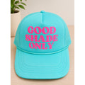 Good Shade Only Aqua Green & Pink Retro Adjustable Snapback Trucker Hat NWOT