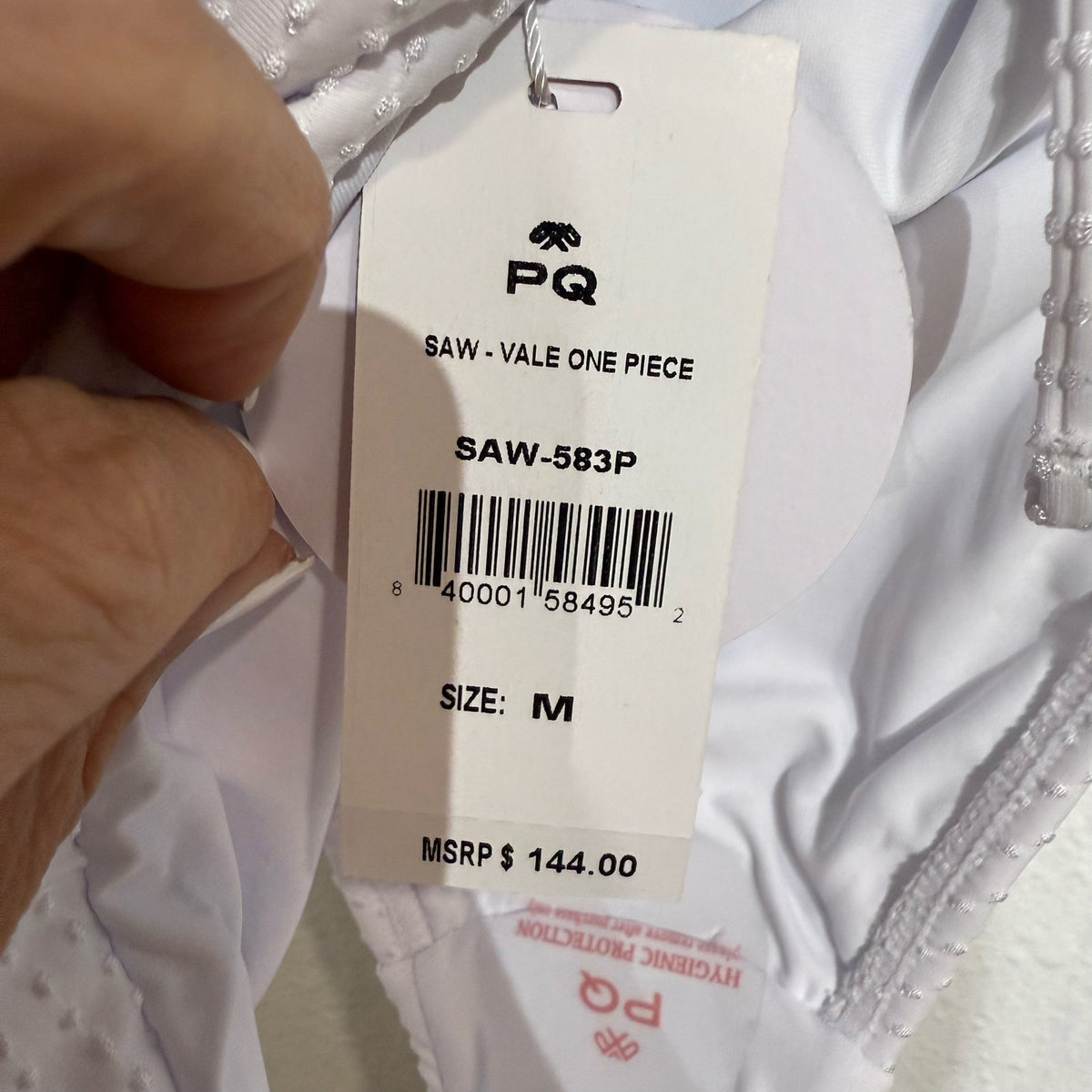 PQ Swim Sail White Vale One Piece Swimsuit Sz M NWT