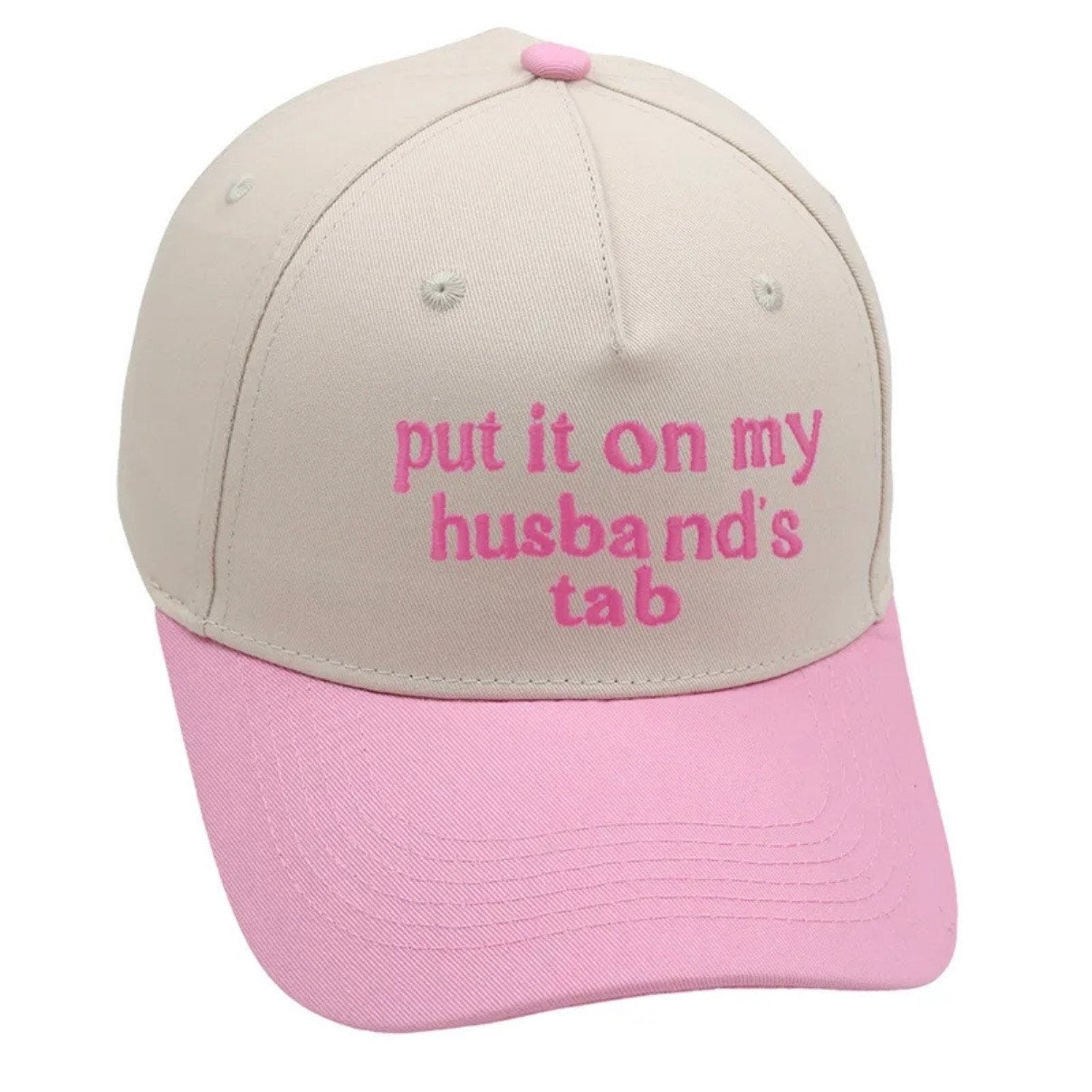 Put It On My Husband’s Tab Pink Rice Color Baseball Hat Adjustable Cap NWT