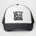 Stay Trashy Black Funny Raccoon Snapback Mesh Trucker Hat NWOT