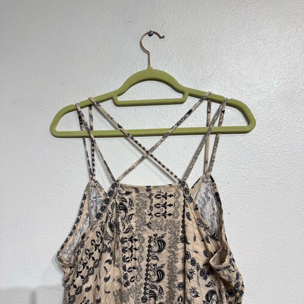 Free People White Tea Combo Hey Girl Tank Top Sz M NWT
