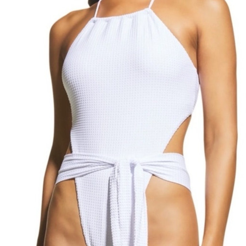 PQ Swim Sail White Vale One Piece Swimsuit Sz S NWT