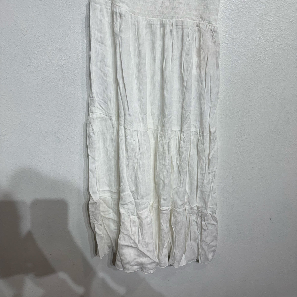 Becca Swim White Ponza Smocked One Shoulder Dress Sz L NWT