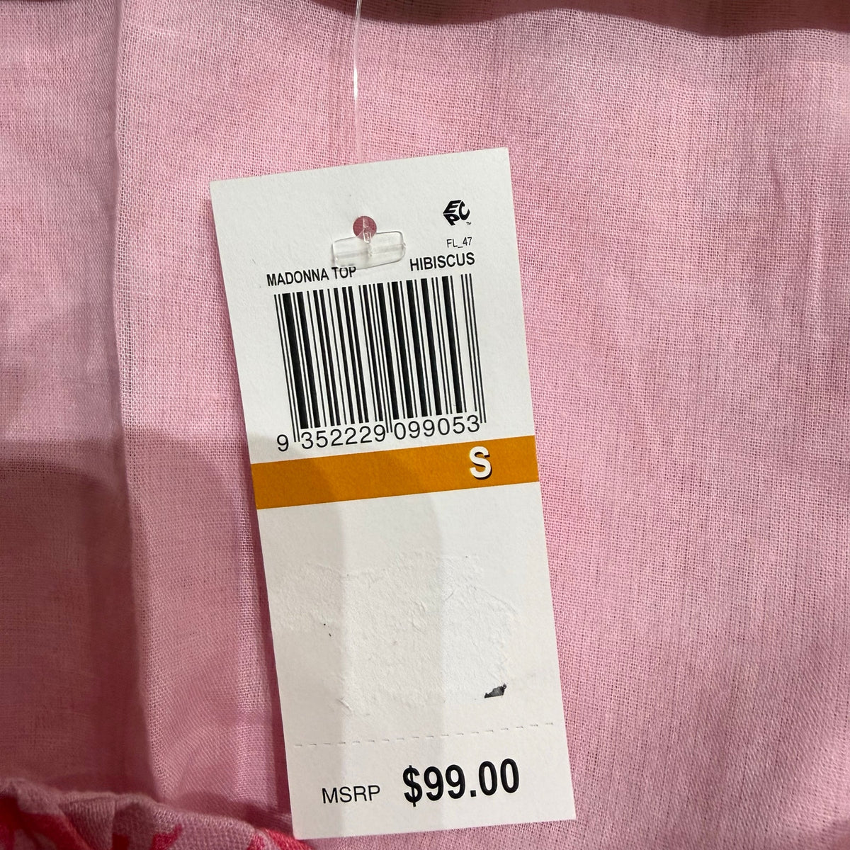 Charlie Holiday Pink Hibiscus Madonna Underwire Floral Crop Top Sz S NWT