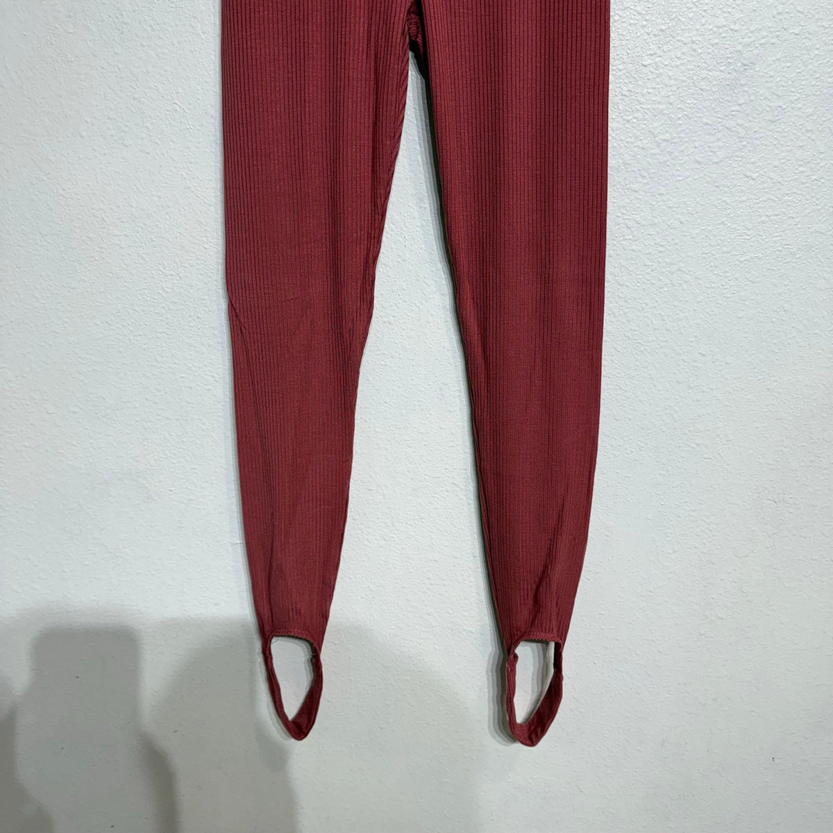 Lett Terra Cotta Ribbed Stirrup Leggings Sz S NWT