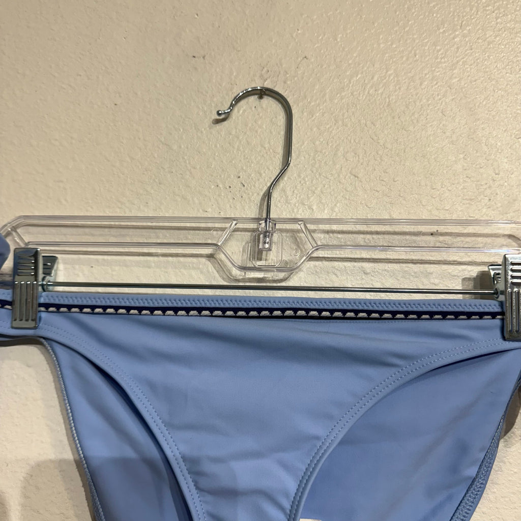 Lemlem Sky Blue Lena Diamond Jacquard String Bikini Bottoms Sz XL NWT