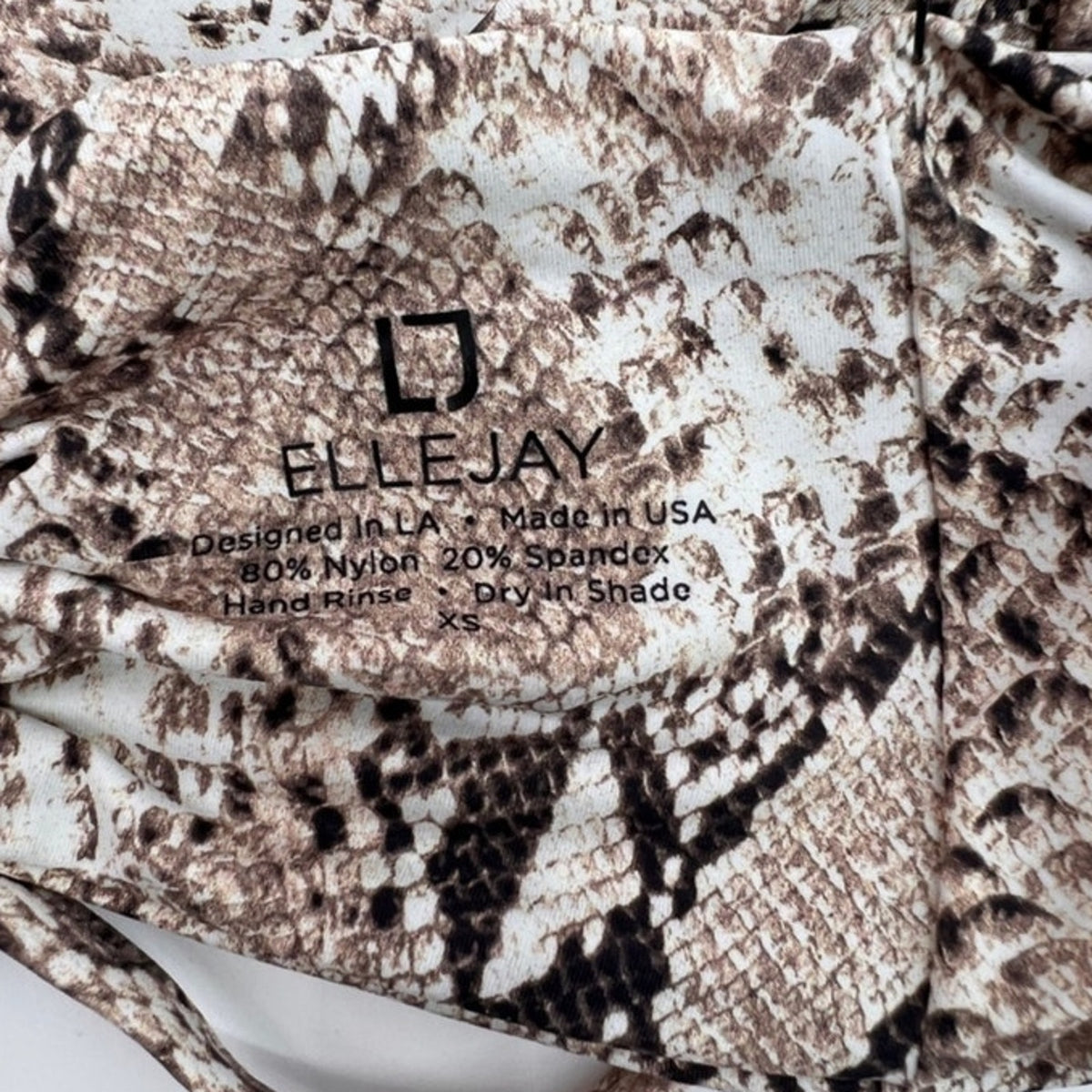 Ellejay Snakeskin Gemma Tie Back Bandeau Top Sz XS NWT