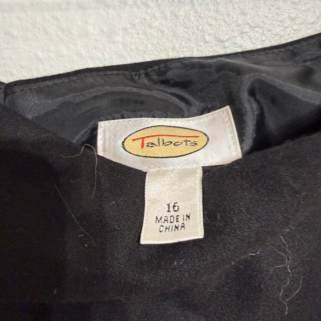 Talbots Black Maxi Skirt Embroidered Hem Boho Elegant Sz 16 NWT