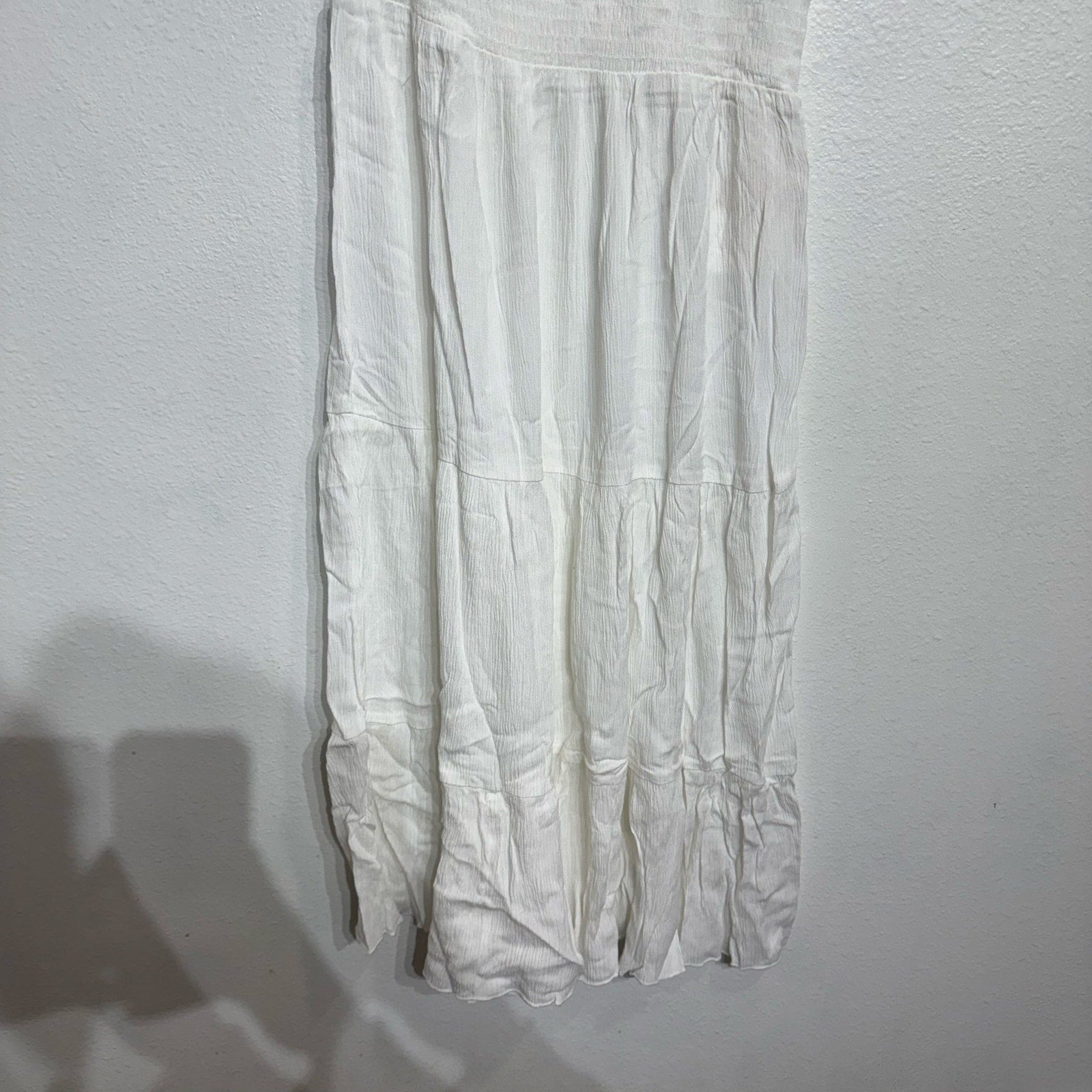 Becca Swim White Ponza Smocked One Shoulder Dress Sz M NWT