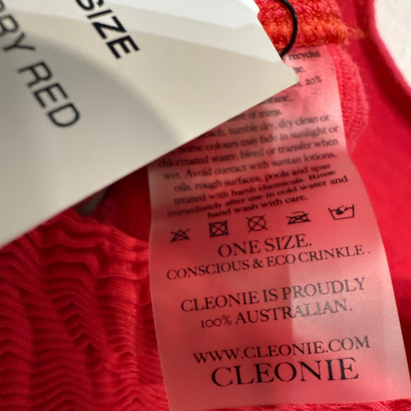 CLEONIE Cherry Red Bathe MAILOT Low Back One Piece SzO/S NWT