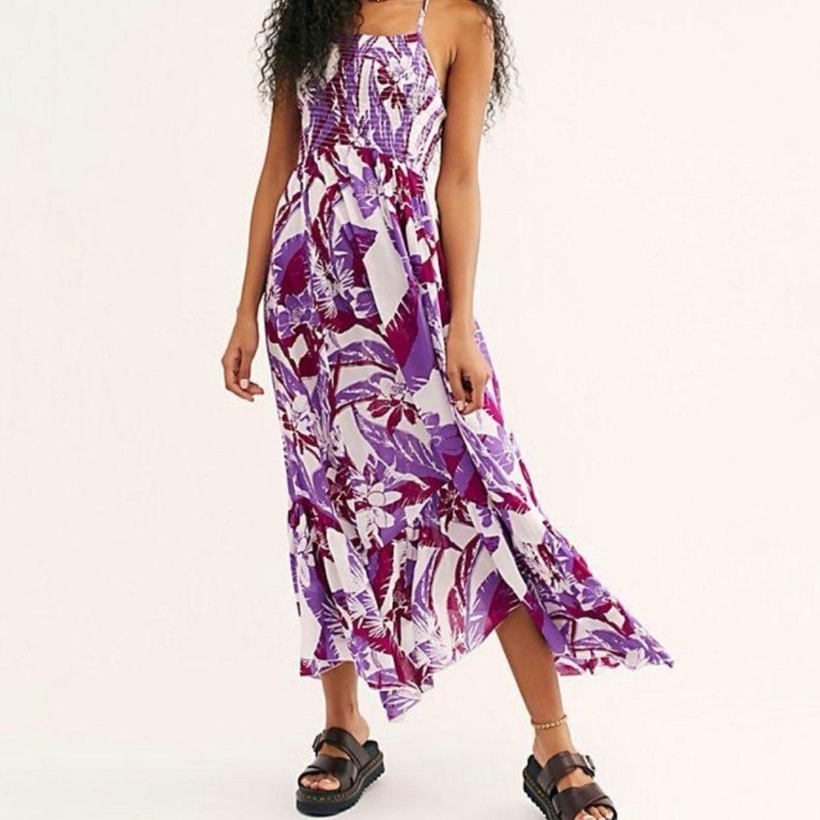 Free People Ivory Combo Heat Wave Maxi Dress Sz M NWT