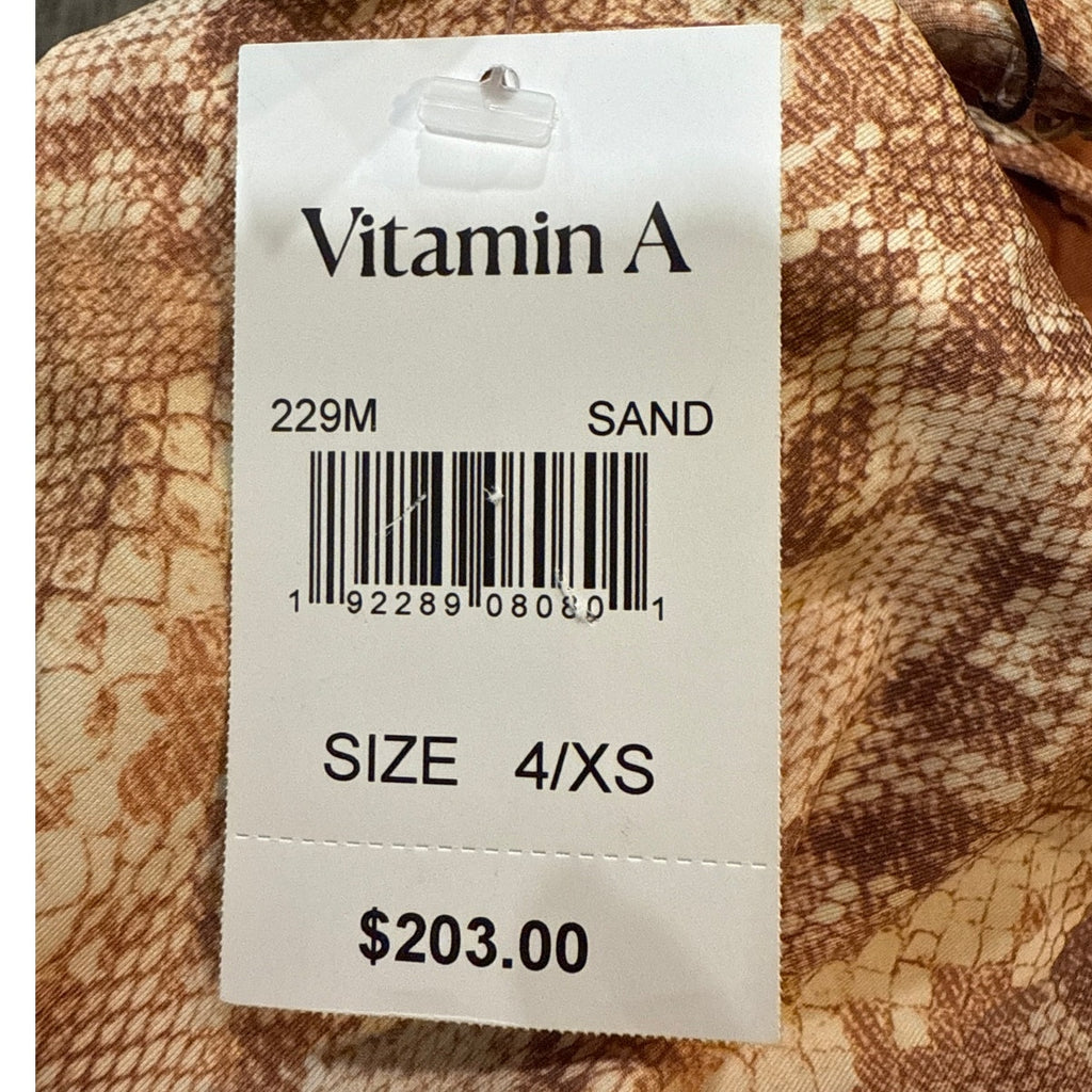 Vitamin A Swim Sand Snake Print Jenna High Leg One Piece  Sz XS NWT