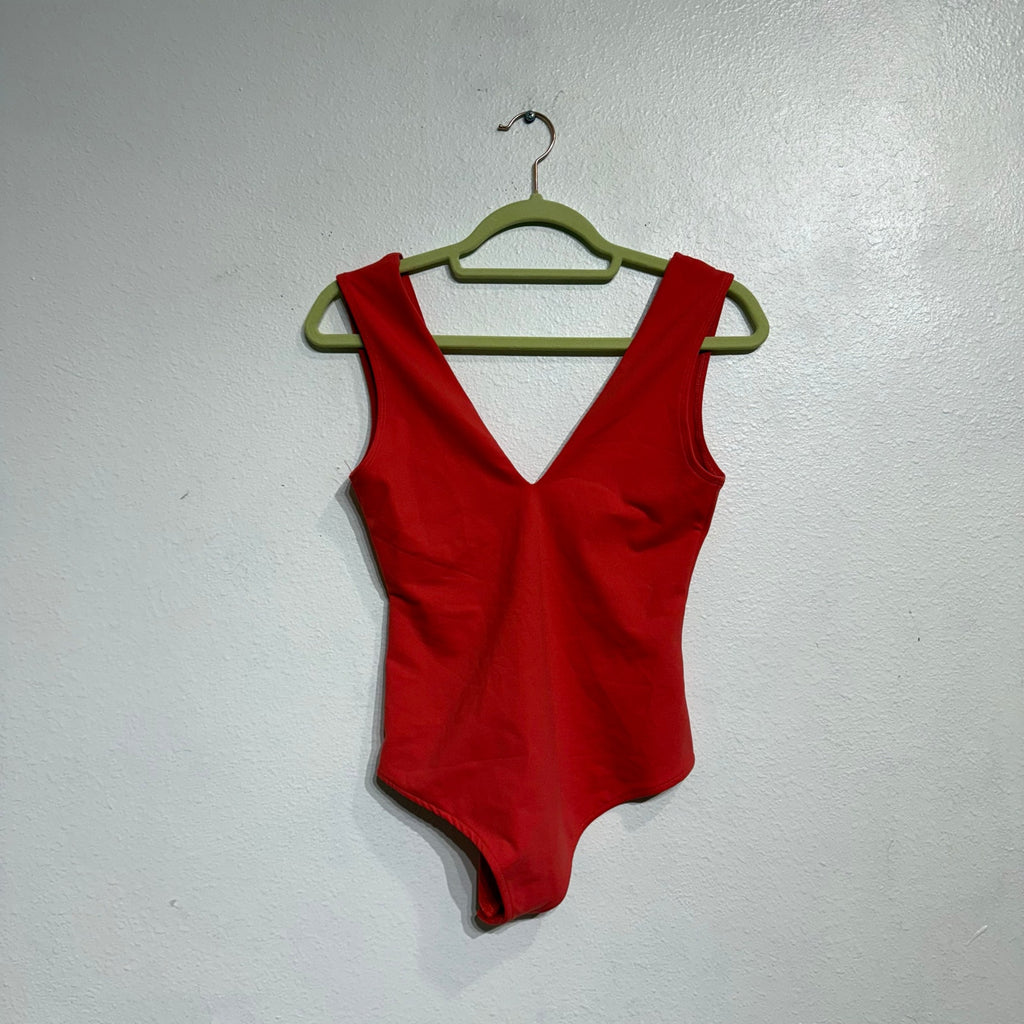 Free People Pink Pointsetta Keep It Sleek Bodysuit Sz S NWT