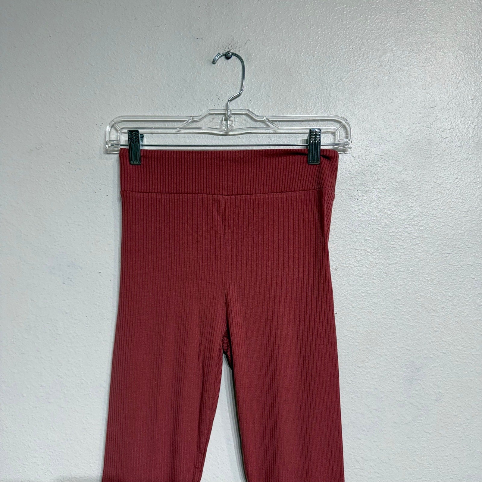 Lett Terra Cotta Ribbed Stirrup Leggings Sz S NWT