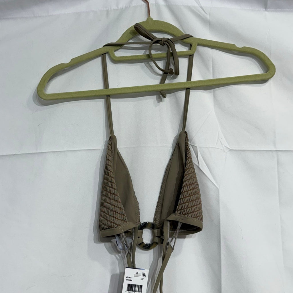 Isabella Rose Truffle Maza Triangle Bikini Top Sz S NWT