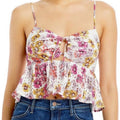 Wayf Maeve Floral Print Eyelet Camisole Sz L NWT
