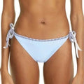 Lemlem Sky Blue Lena Diamond Jacquard String Bikini Bottoms Sz XL NWT