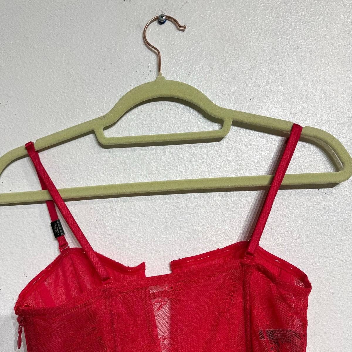 Victoria's Secret Red Very Sexy Deep V Corset Lace Bra Sz M NWT