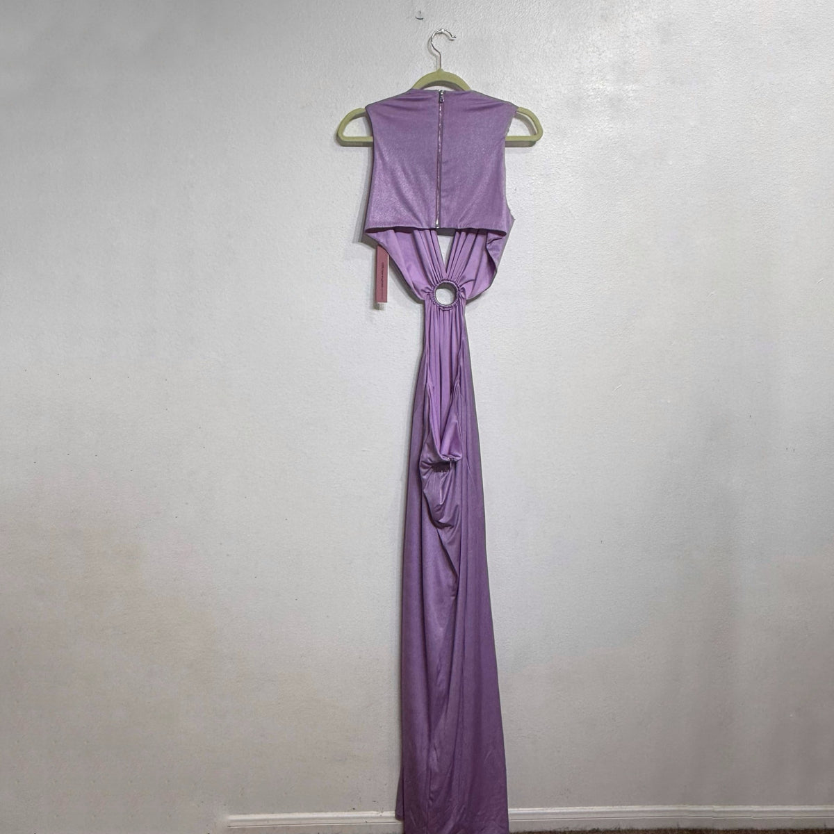 Aqua Violet Ruched Ring Maxi Evening Gown Sz L NWT