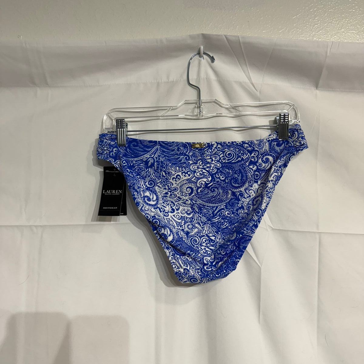 Ralph Lauren Blue Paisley Artisanal Woodblock Bikini Bottoms Sz 12 NWT