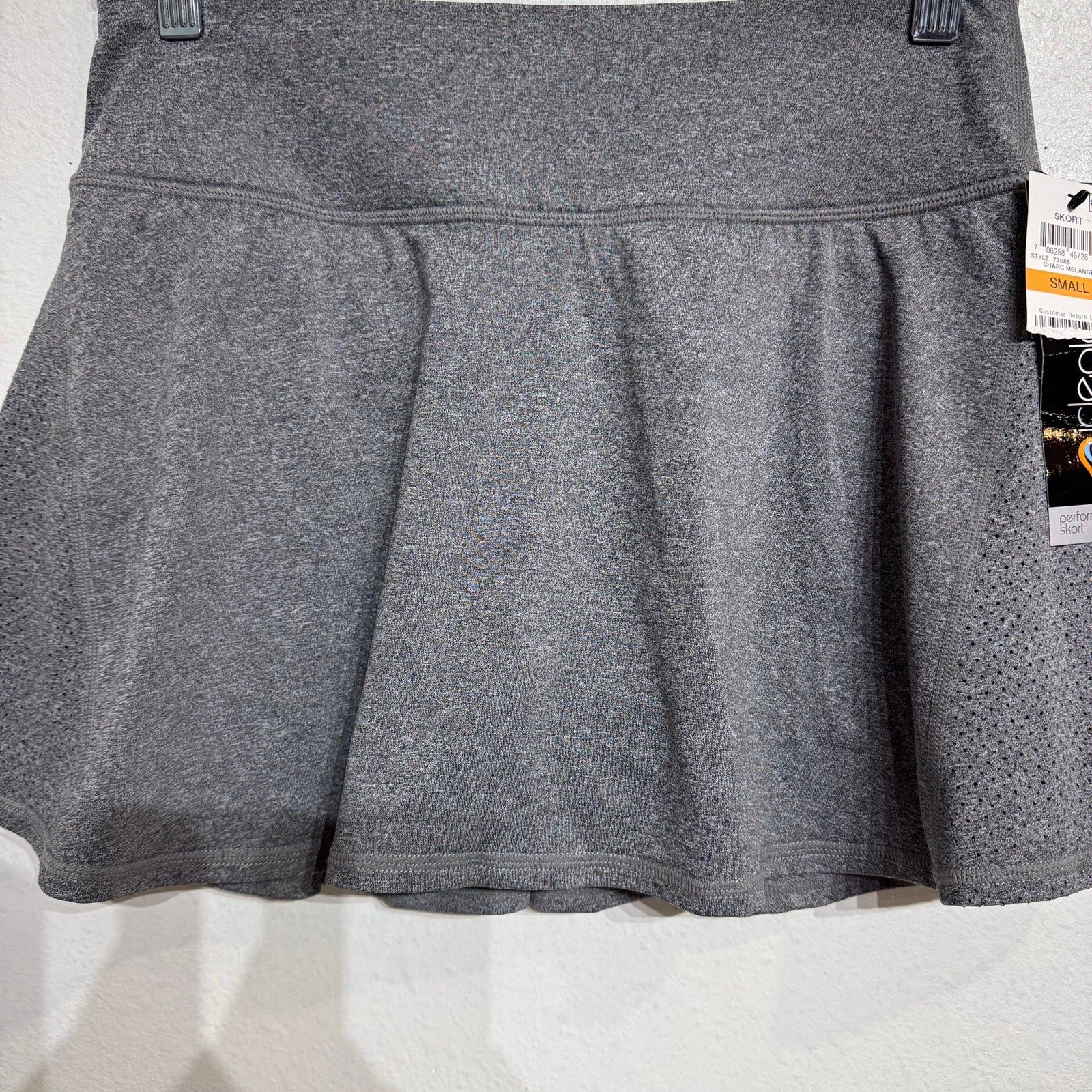 Ideology Charcoal Gray Pleated Mini Skort Sz S NWT