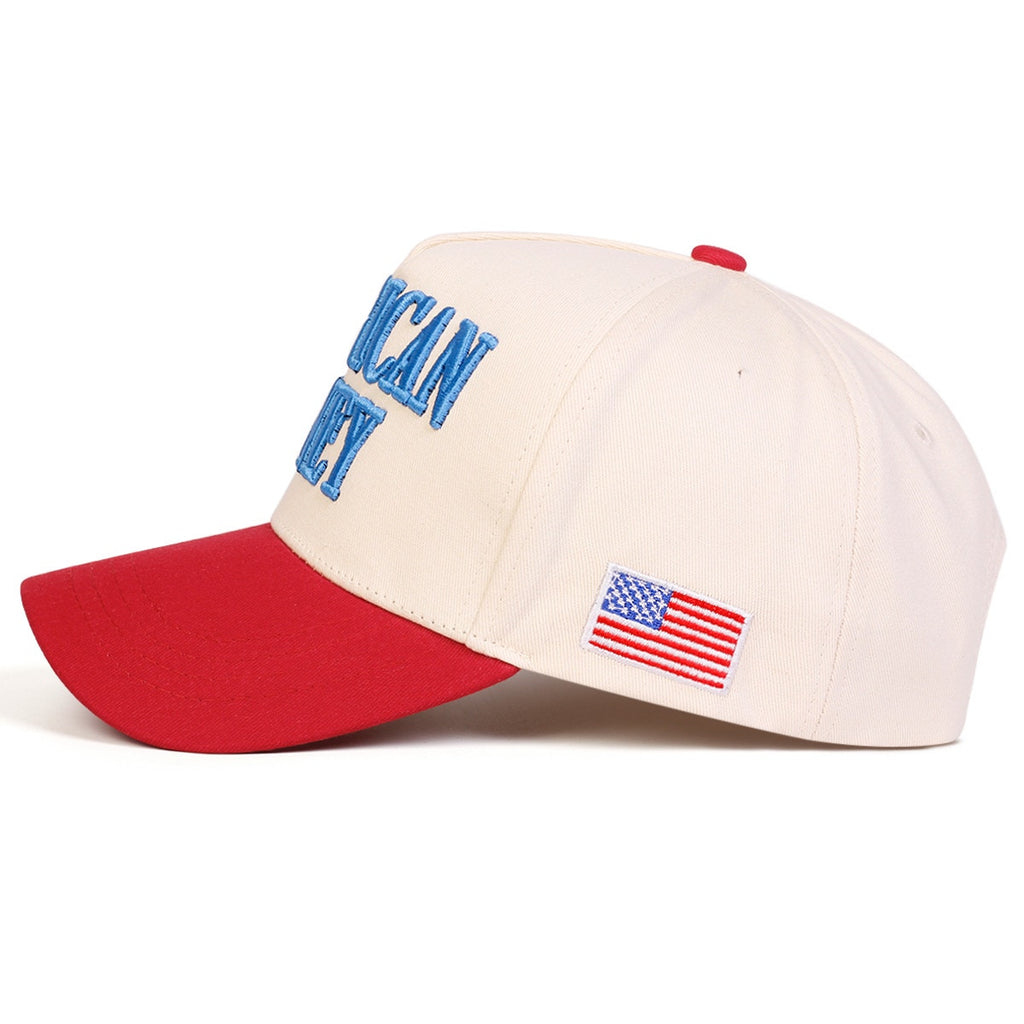 American Honey Red Embroidered Patriotic Adjustable Trucker Hat NWT