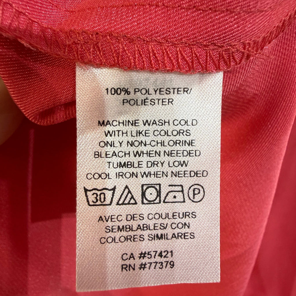 Ann Taylor Pink Tie Neck Blouse Long Sleeve Satin Top NWT Sz L