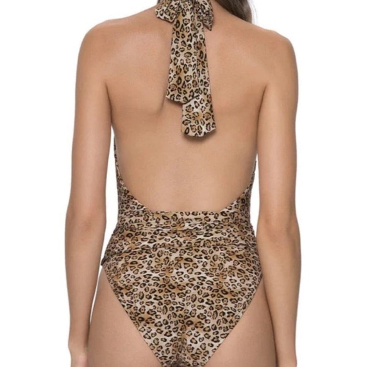 PQ Swim Tan Leopard Alex One Piece Sz S NWT