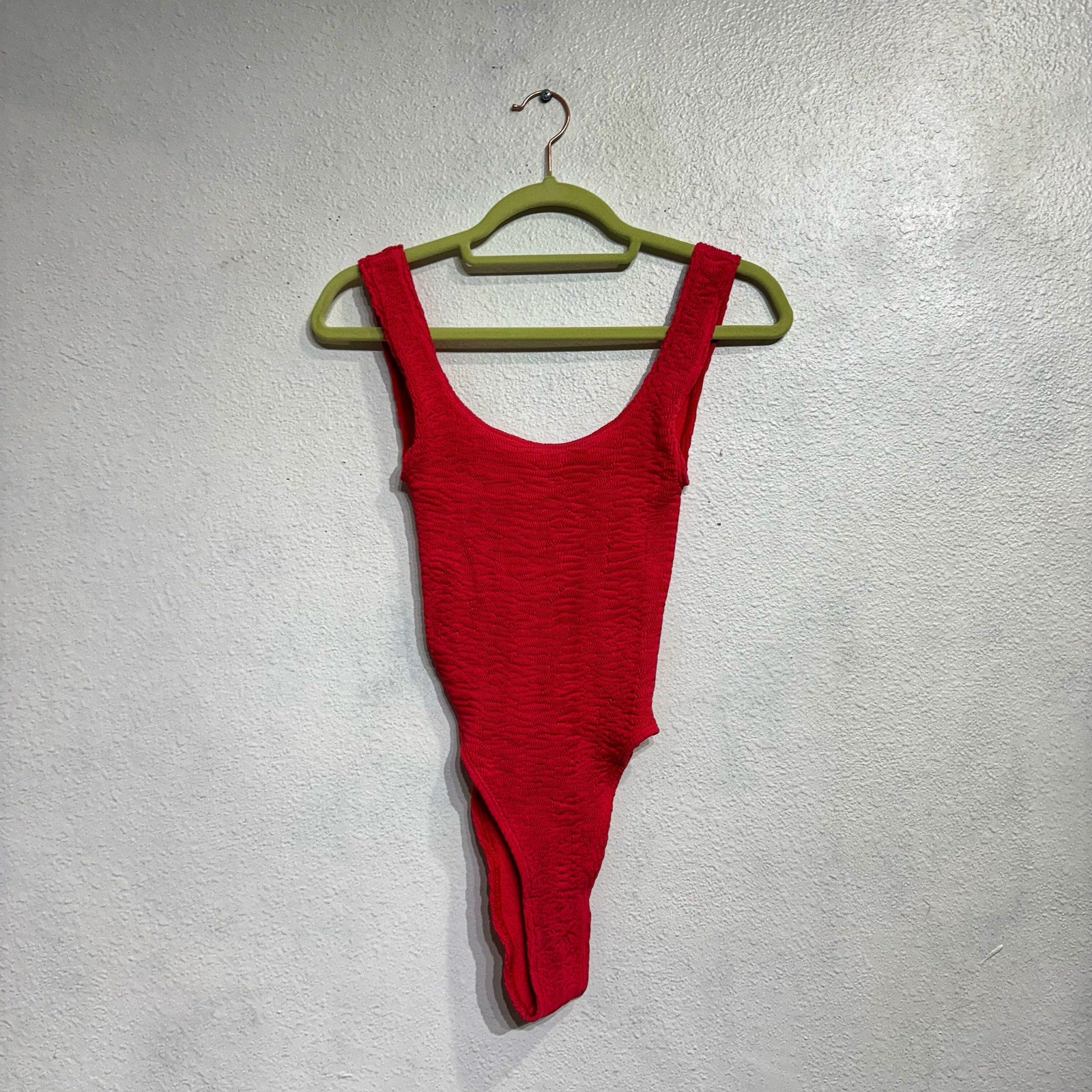 CLEONIE Cherry Red Bathe MAILOT Low Back One Piece SzO/S NWT