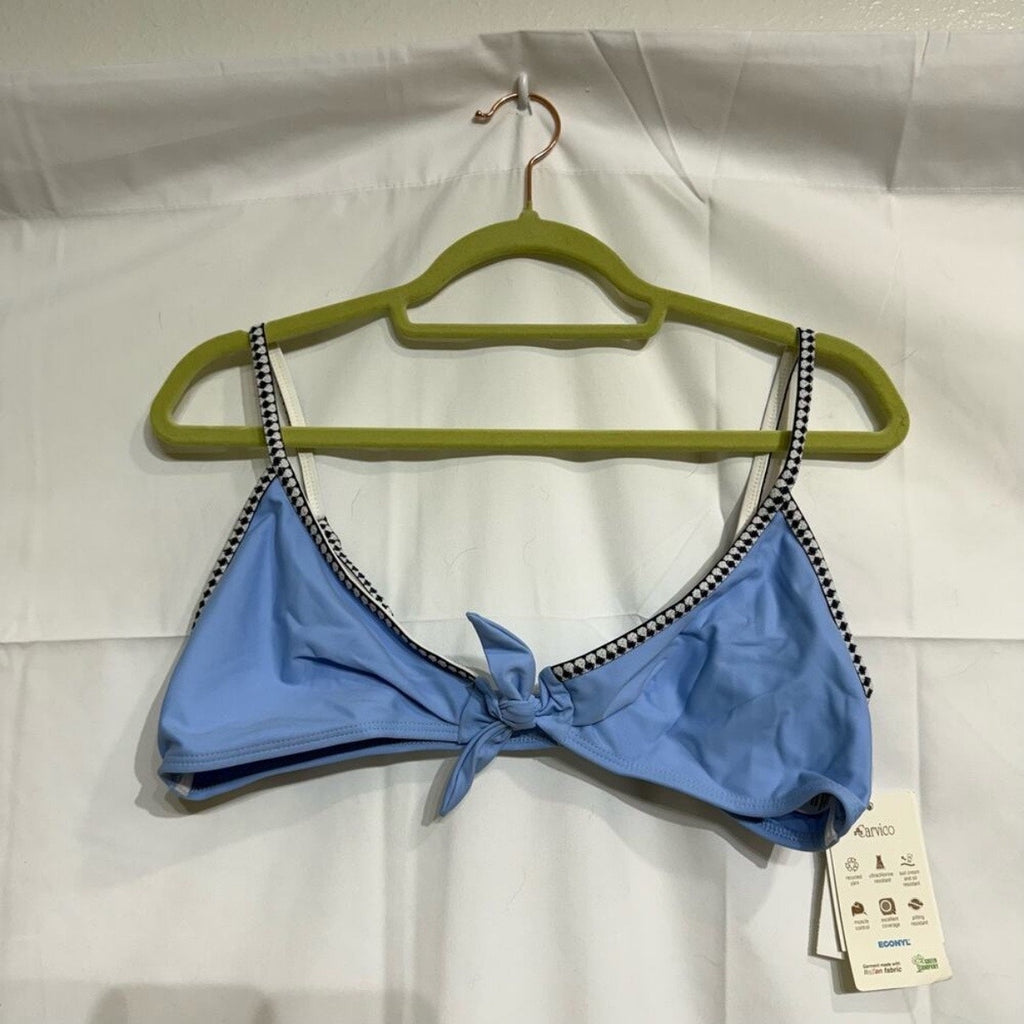 Lemlem Sky Blue Lena Tie Front Bikini Top Sz XS NWT