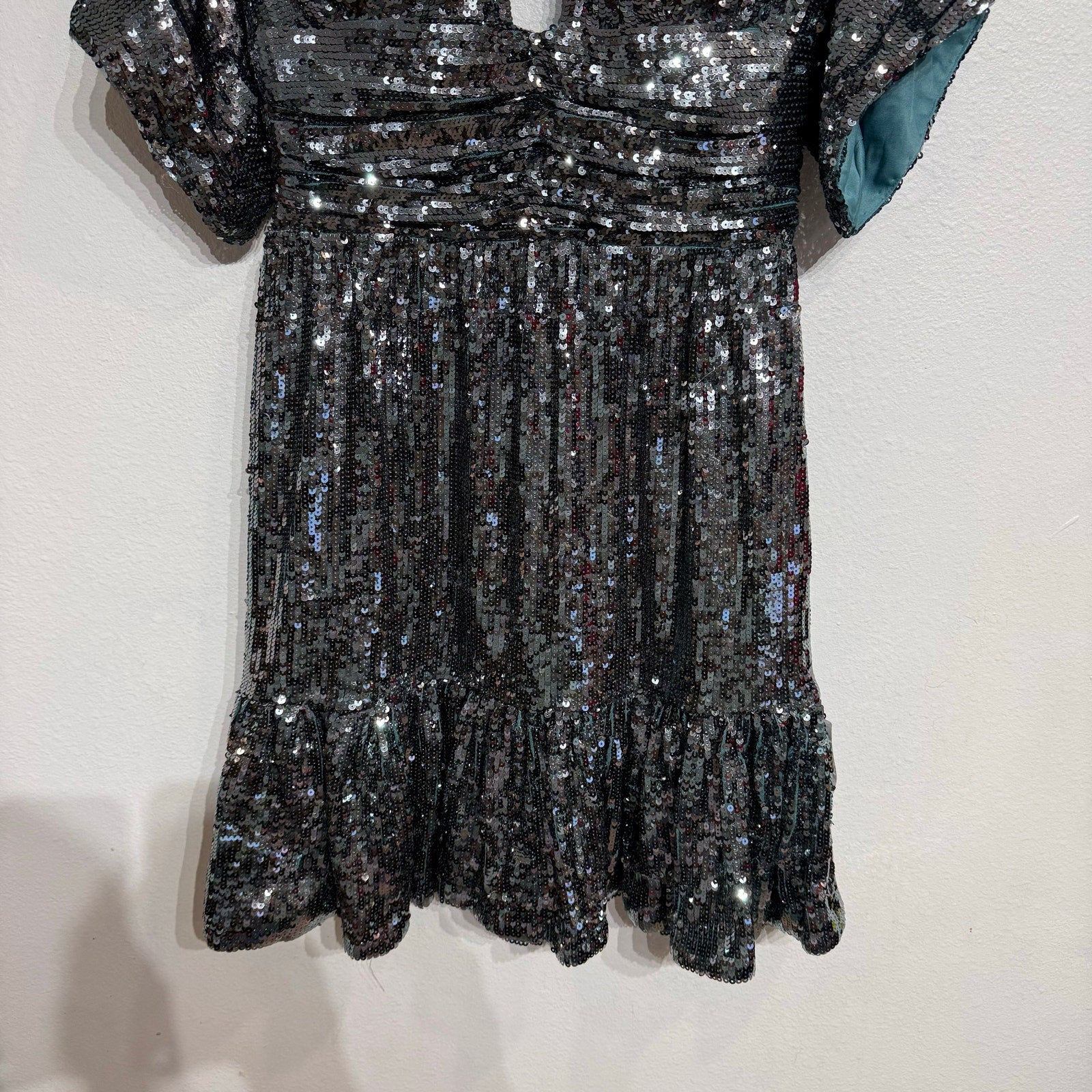 Jovani Green Sequin Mini Cut Out Dress Sz 10 NWT
