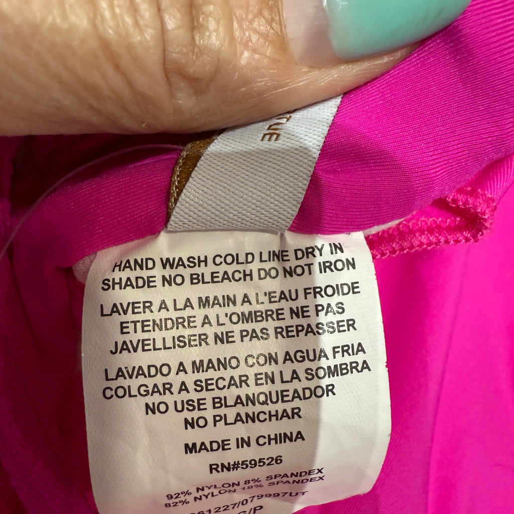 Becca Cosmopolitan Pink Pucker Up Asymmetrical One-Piece Swimsuit Sz S NWT