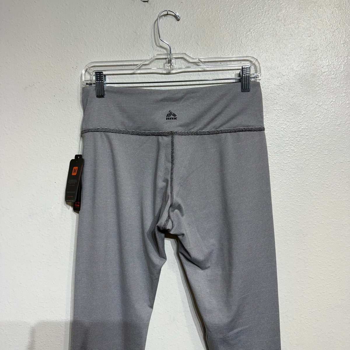 RBX Gray High Rise Striped Ankle Leggings Sz M NWT